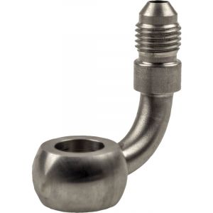 Raceworks 11.2mm Banjo To AN3 Male Flare SS 90 Deg