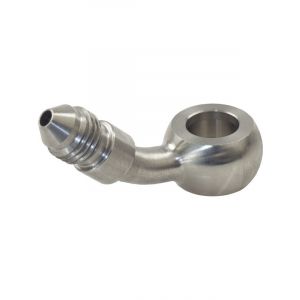 Raceworks 11.2mm Banjo To AN3 Male Flare SS 45 Deg