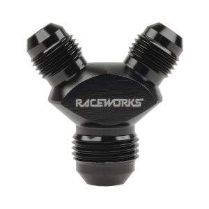 Raceworks Y Block Male Flare An Thread 1 x AN4 To 2 x AN3