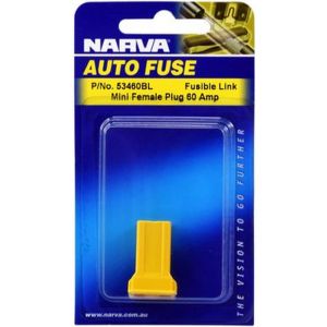 Narva 60 Amp Yellow Mini Female Fusible Link - Plug In Pack of 1