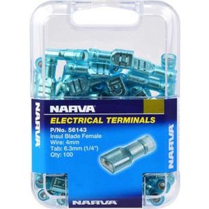 Narva 6.3 x 0.8mm Female Blade Terminal Blue Pack of 100