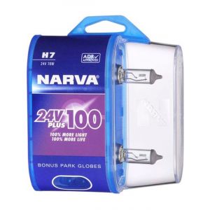 Narva 24 Volt H7 70W Plus 100 Long Life Headlight Globes Pack of 2