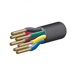 Narva 10A 3mm 7 Core Trailer Cable 30M R; G; Y; W; B w/Black Sheath