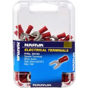 Narva 5 mm Flared Vinyl Spade Terminal Pack of 100