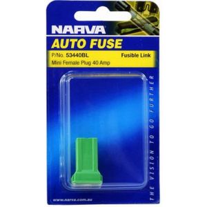 Narva 40 Amp Green Mini Female Fusible Link Plug In Pack of 1