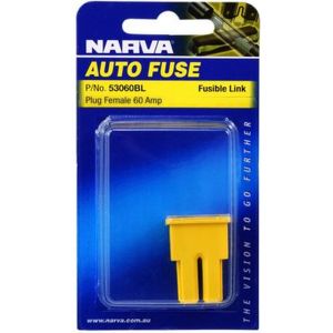 Narva 60 Amp Yellow Female Plug In Fusible Link Pack of 1