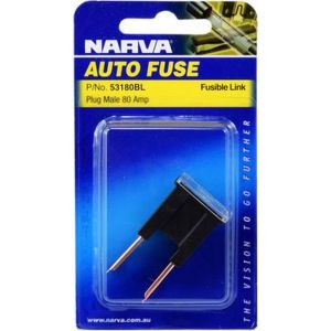 Narva 80 Amp Black Male Plug In Fusible Link Pack of 1
