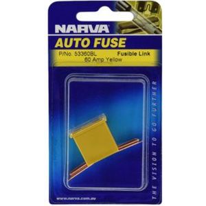 Narva 60 Amp Yellow Fusible Link Short Tab Pack of 1