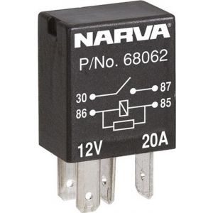 Narva 12V 20A Normally Open 4 Pin Micro Relay With Resistor