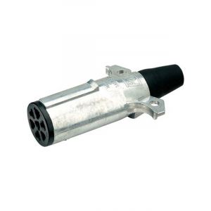 Narva 7 Pin HD Round Metal Trailer Plug W/Internal Seal And Rubber Boot